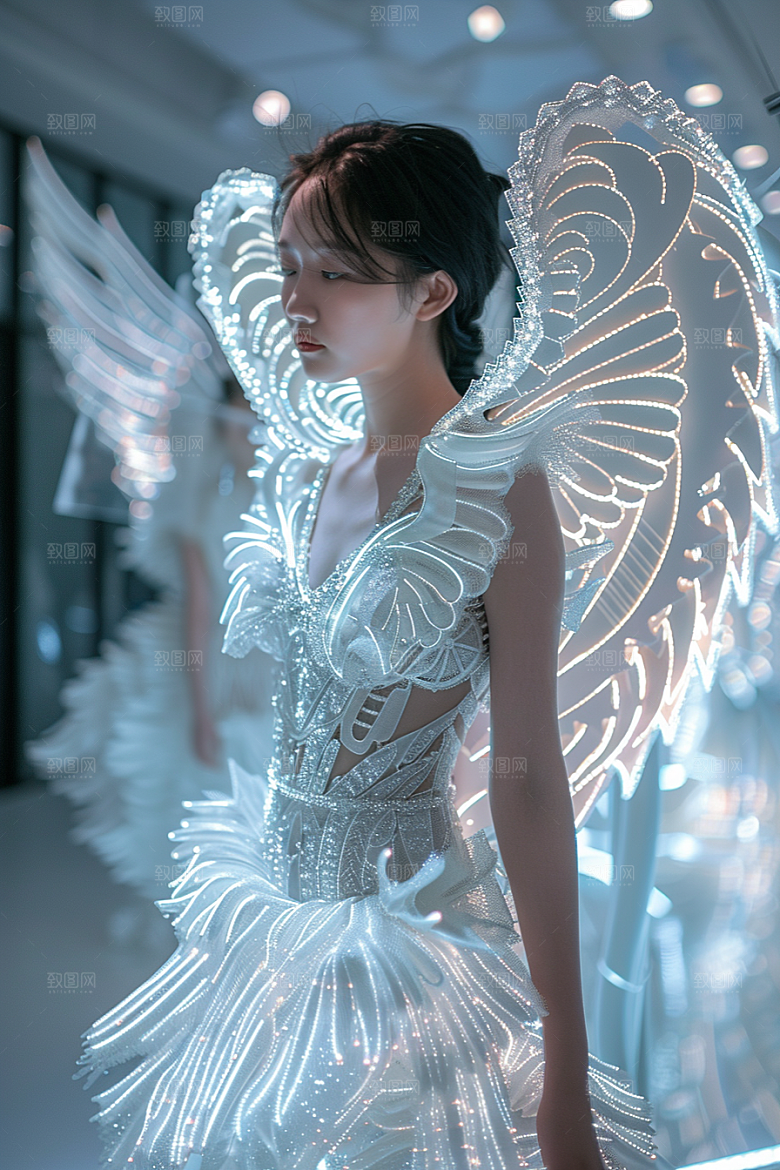 天使女神人物白色摄影图