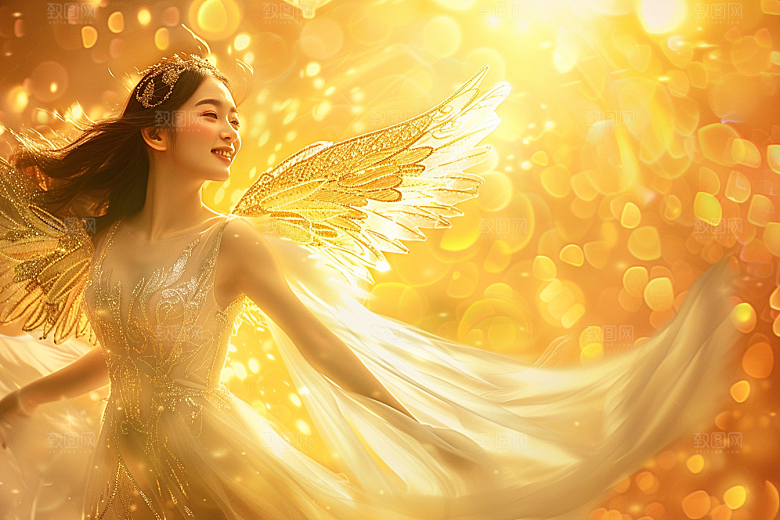 天使女神人物白色摄影图