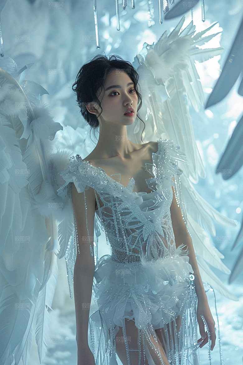 天使女神人物写真摄影图