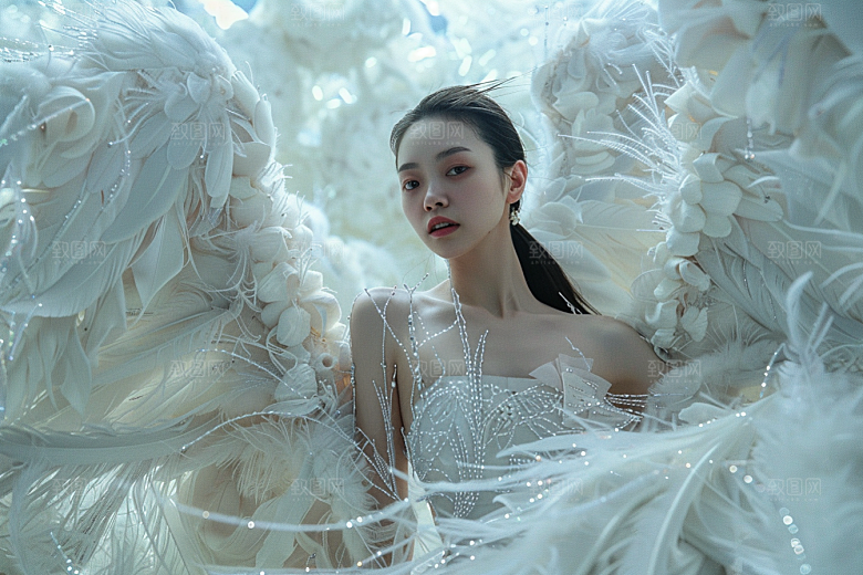 天使女神白色高清摄影图
