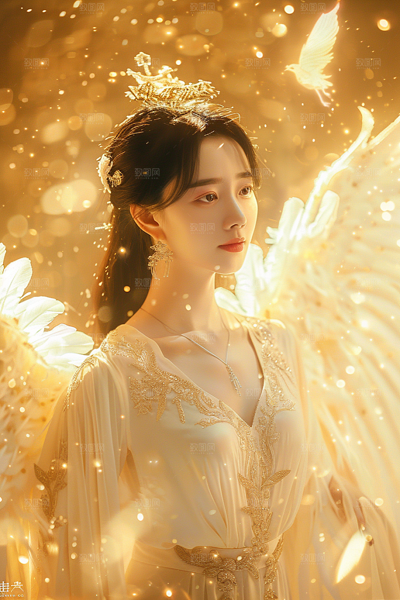 天使女神梦幻肖像摄影图