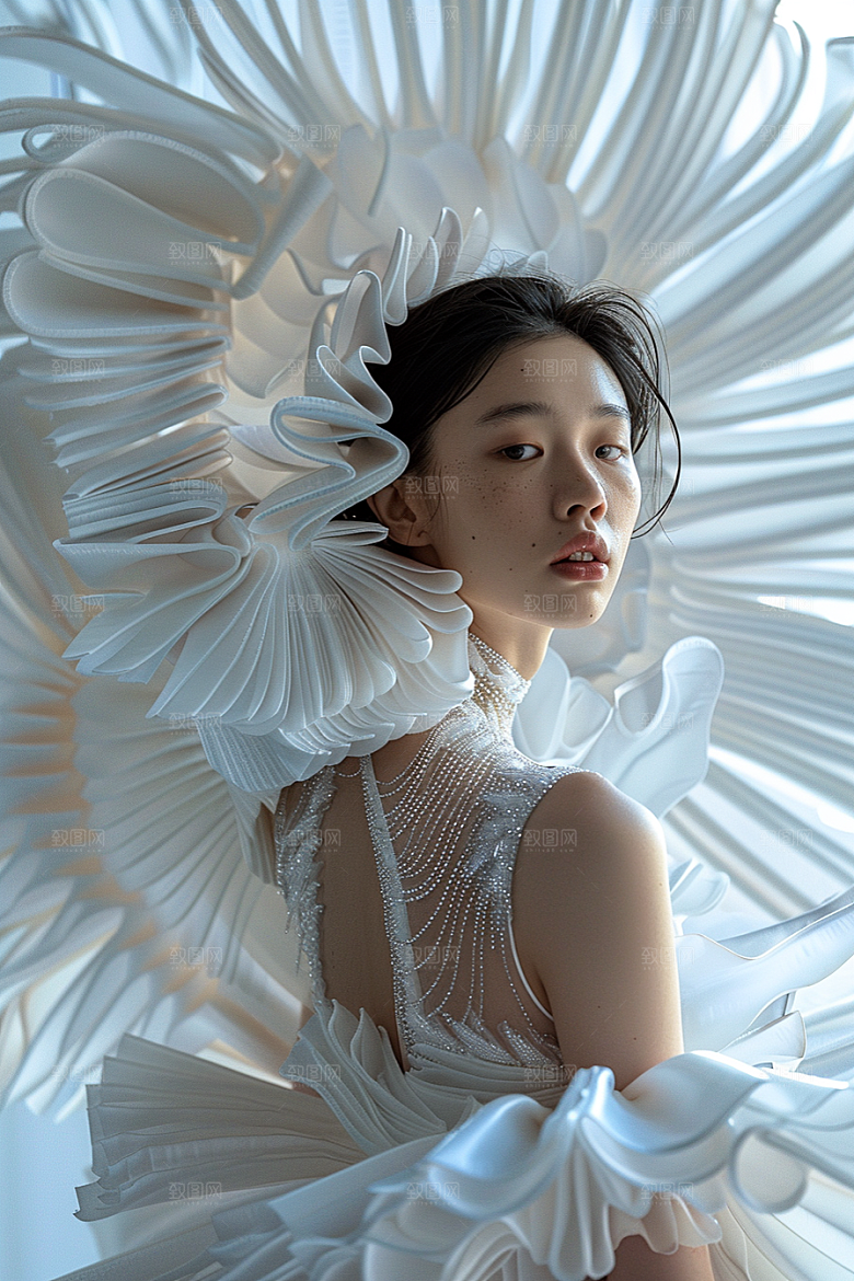 天使女神高清羽毛翅膀摄影图