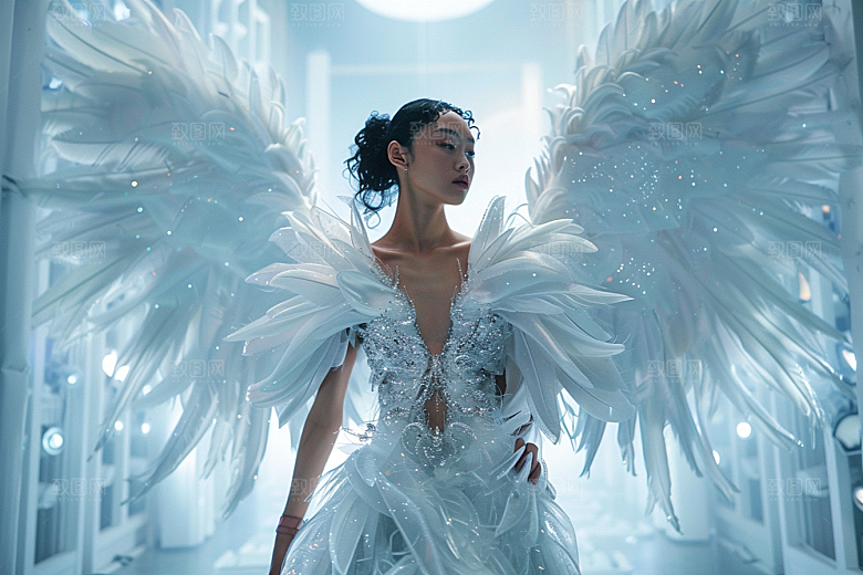 天使女神梦幻白色摄影图