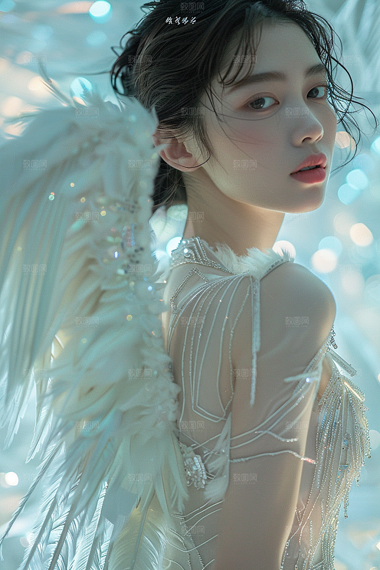 天使女神纯洁肖像摄影图