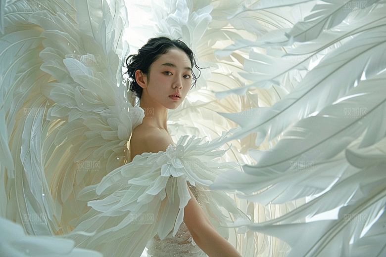 天使女神白色仙女摄影图