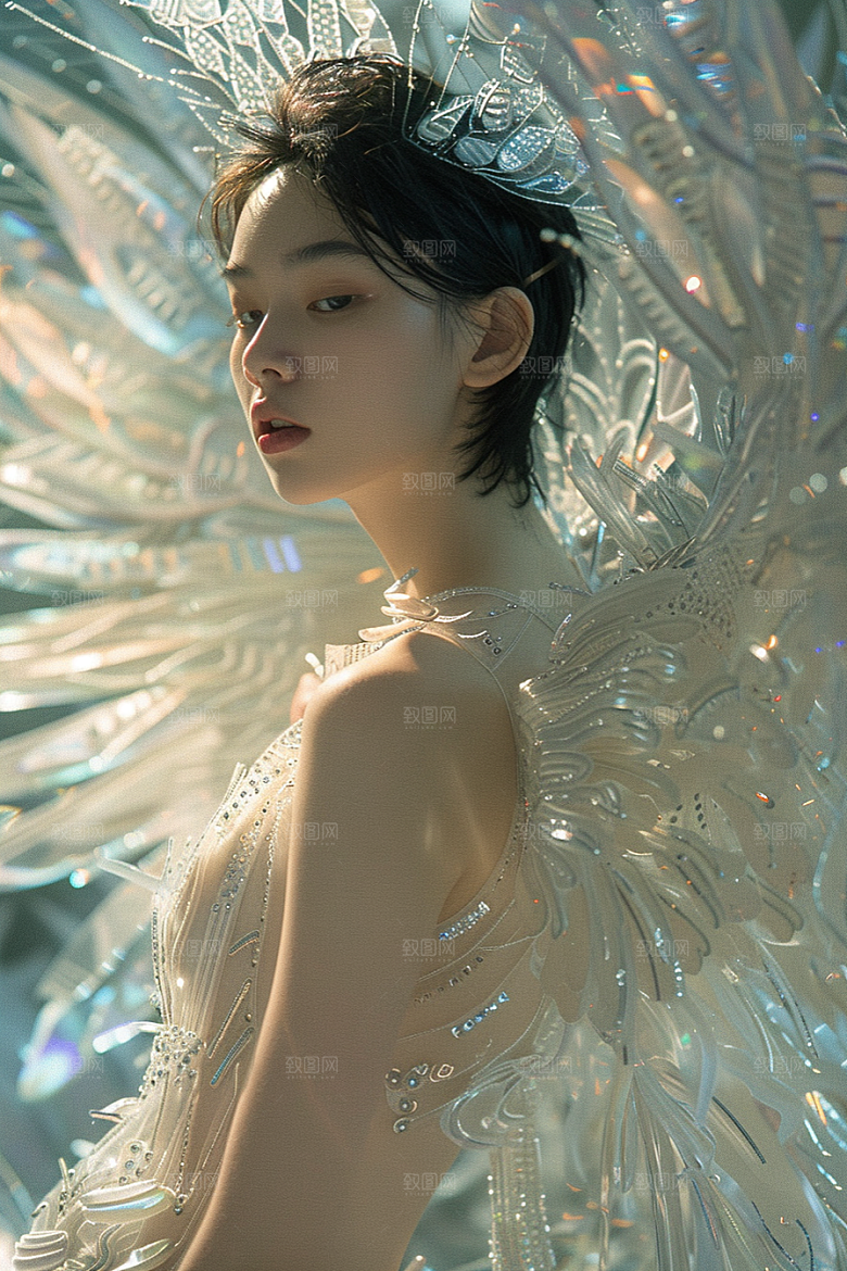 天使女神肖像梦幻摄影图