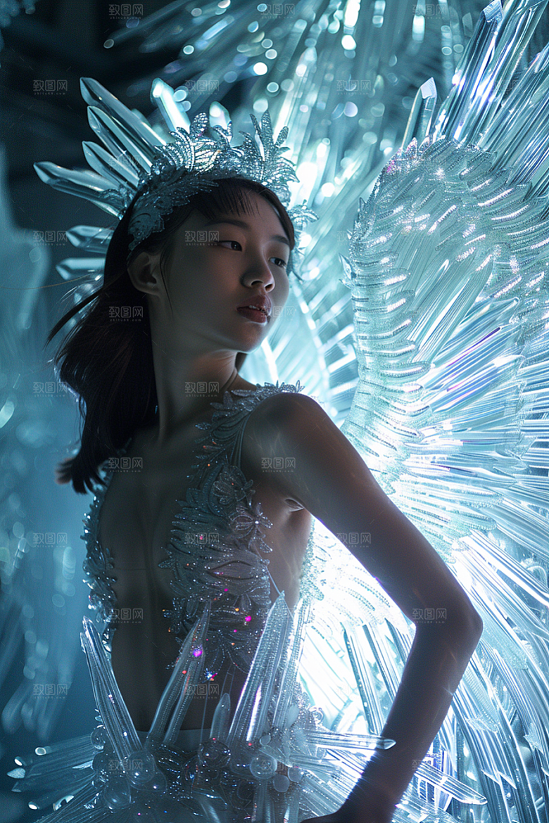 天使女神肖像纯洁摄影图