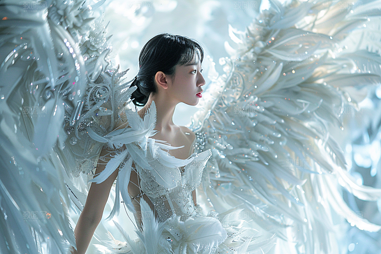 天使女神人物清新摄影图