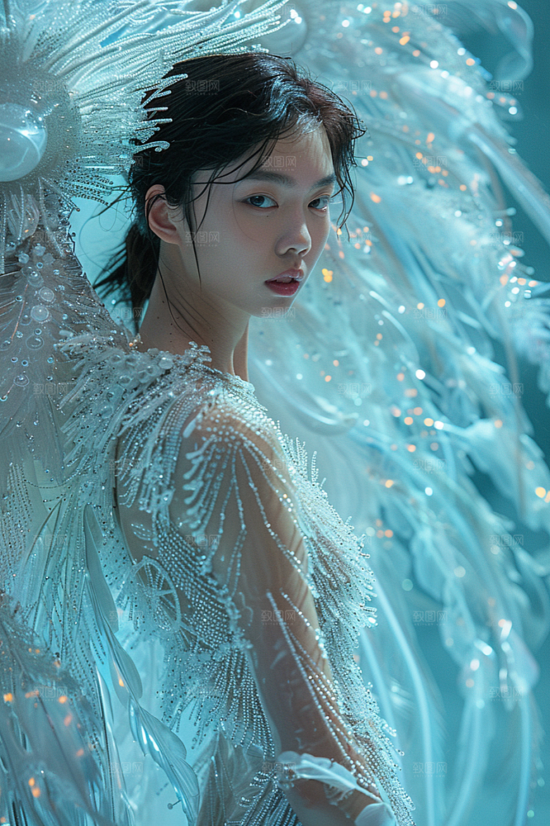 天使女神梦幻肖像摄影图