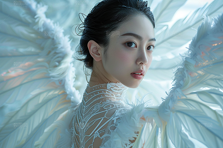 天使女神人物写真摄影图