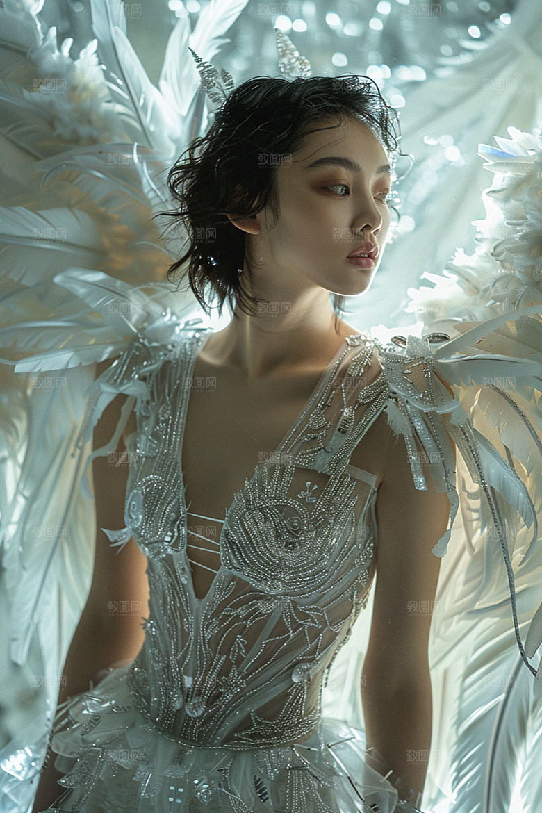 天使女神清新纯洁摄影图