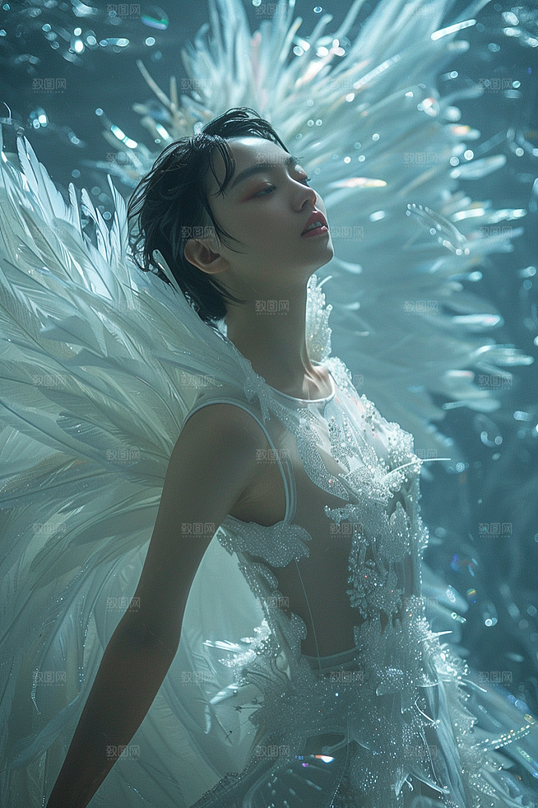 天使女神纯洁清新摄影图