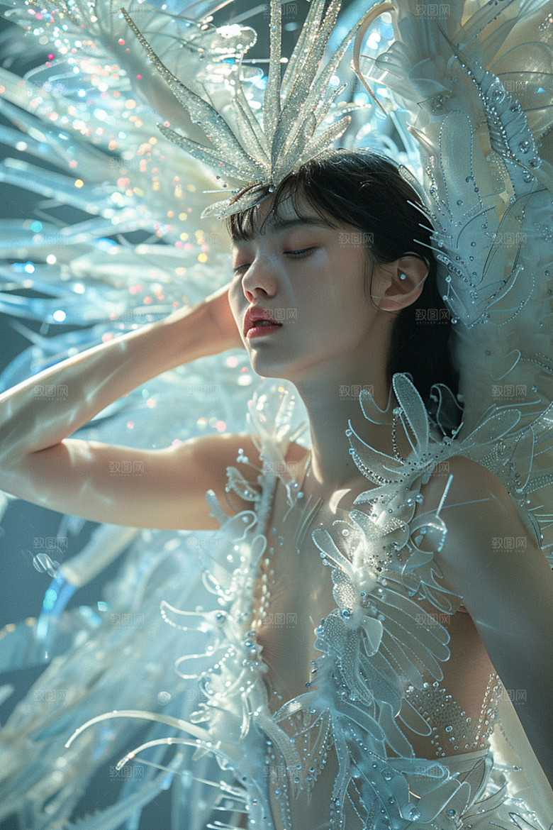 天使女神美女肖像摄影图
