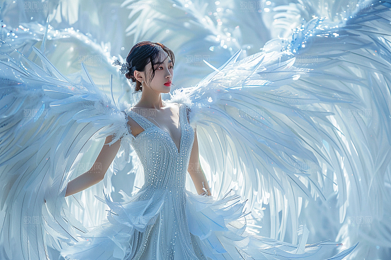 天使女神梦幻肖像摄影图