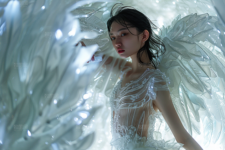 天使女神人物肖像摄影图