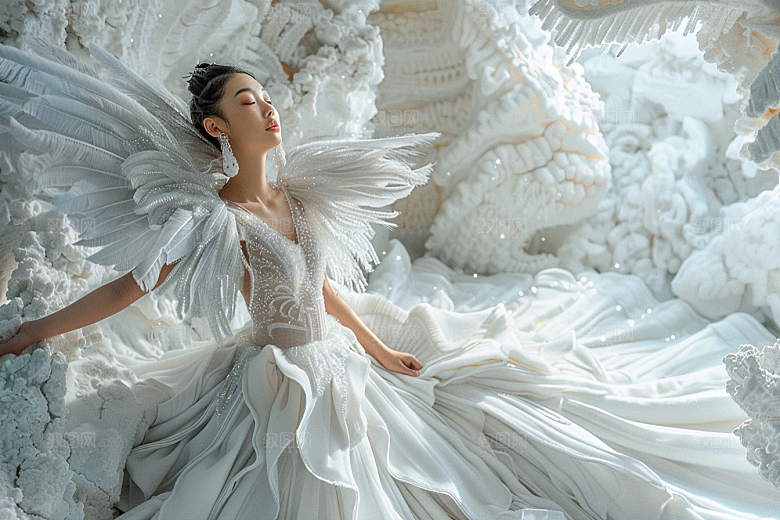 天使女神人物美女摄影图