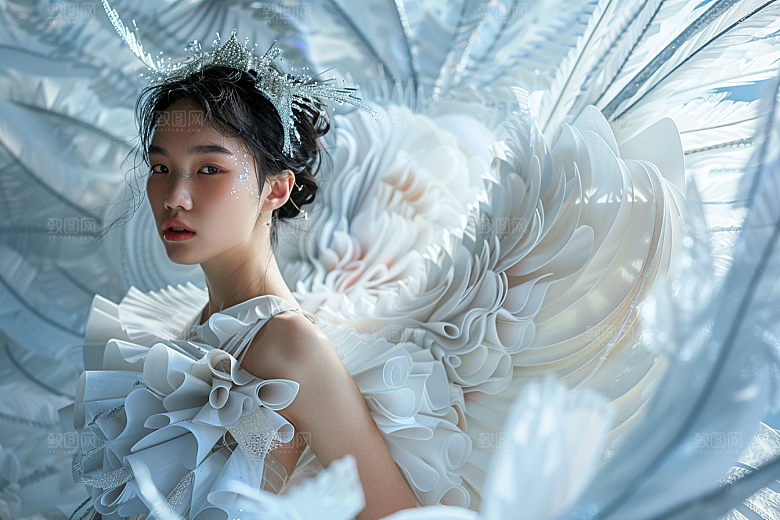 天使女神梦幻白色摄影图