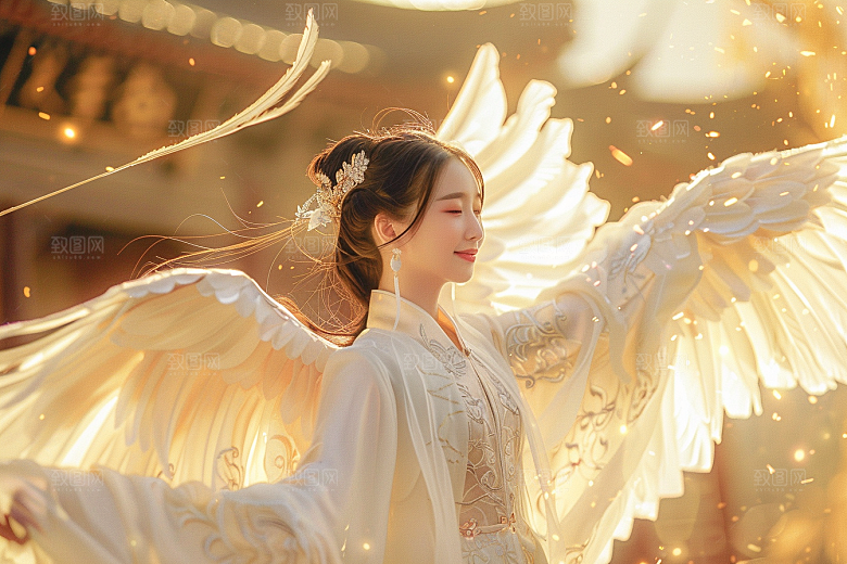 天使女神唯美肖像摄影图