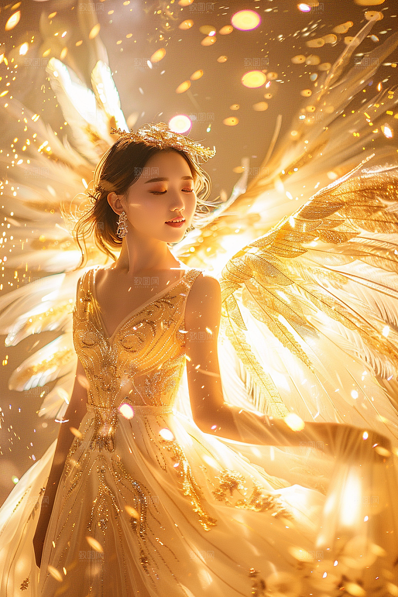 天使女神肖像美女摄影图