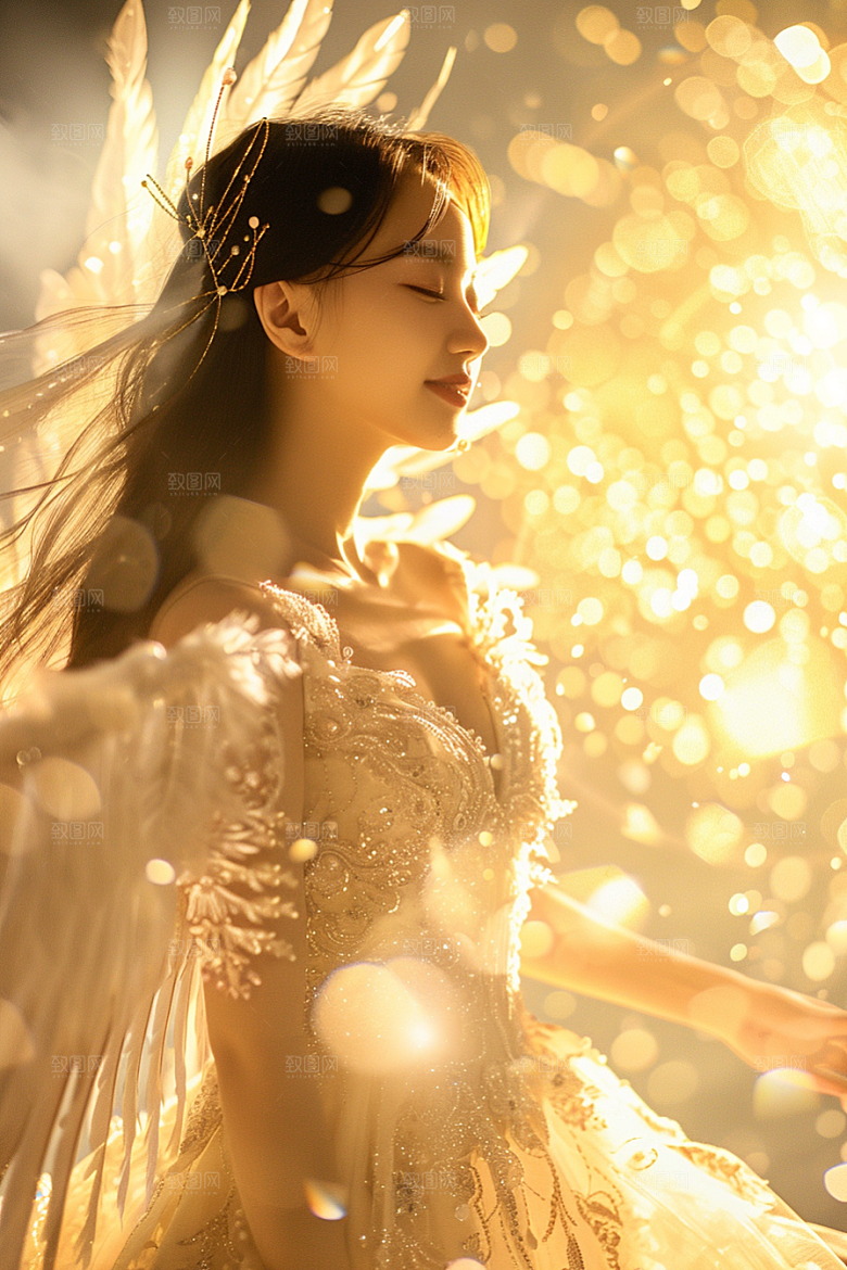 天使女神清新仙女摄影图