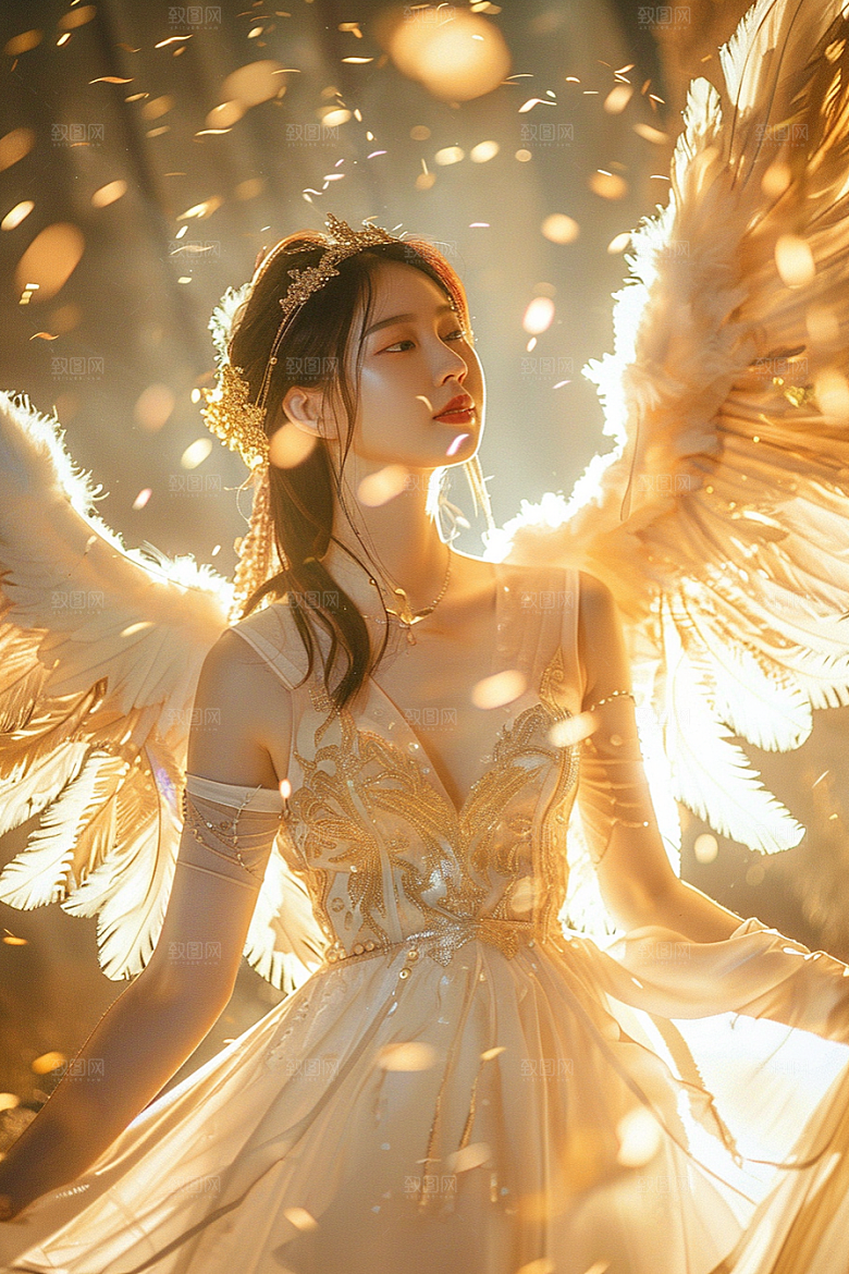 天使女神人物清新摄影图