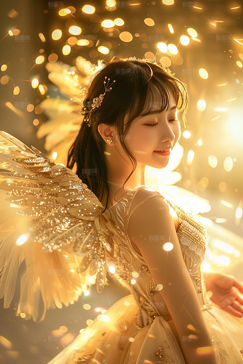 天使女神写真肖像摄影图