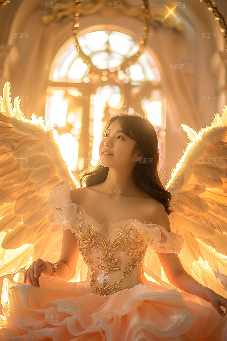天使女神美女唯美摄影图