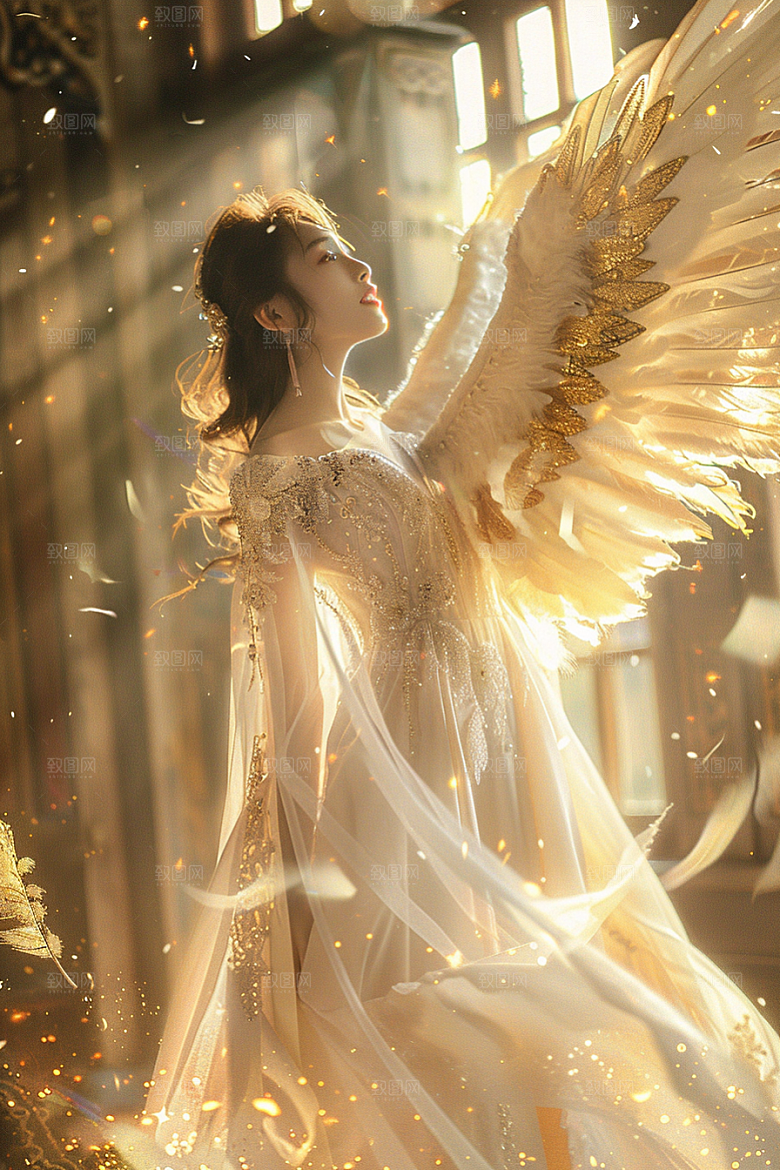 天使女神清新写真摄影图