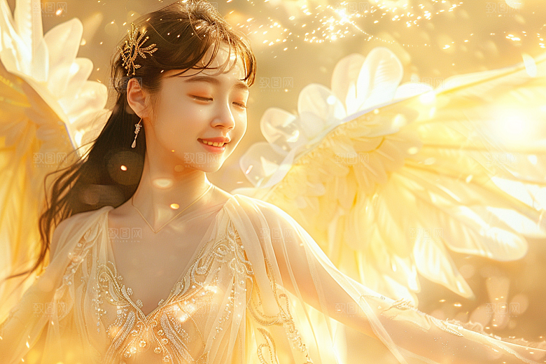 天使女神唯美清新摄影图