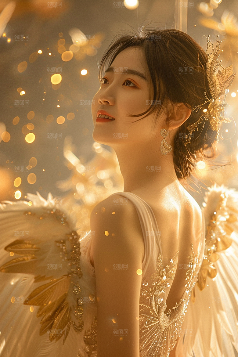 天使女神仙女肖像摄影图