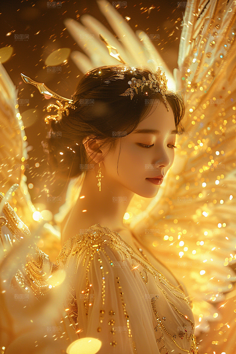 天使女神高清肖像摄影图