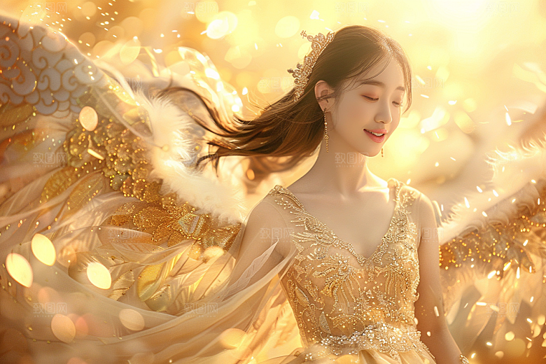 天使女神人物清新摄影图