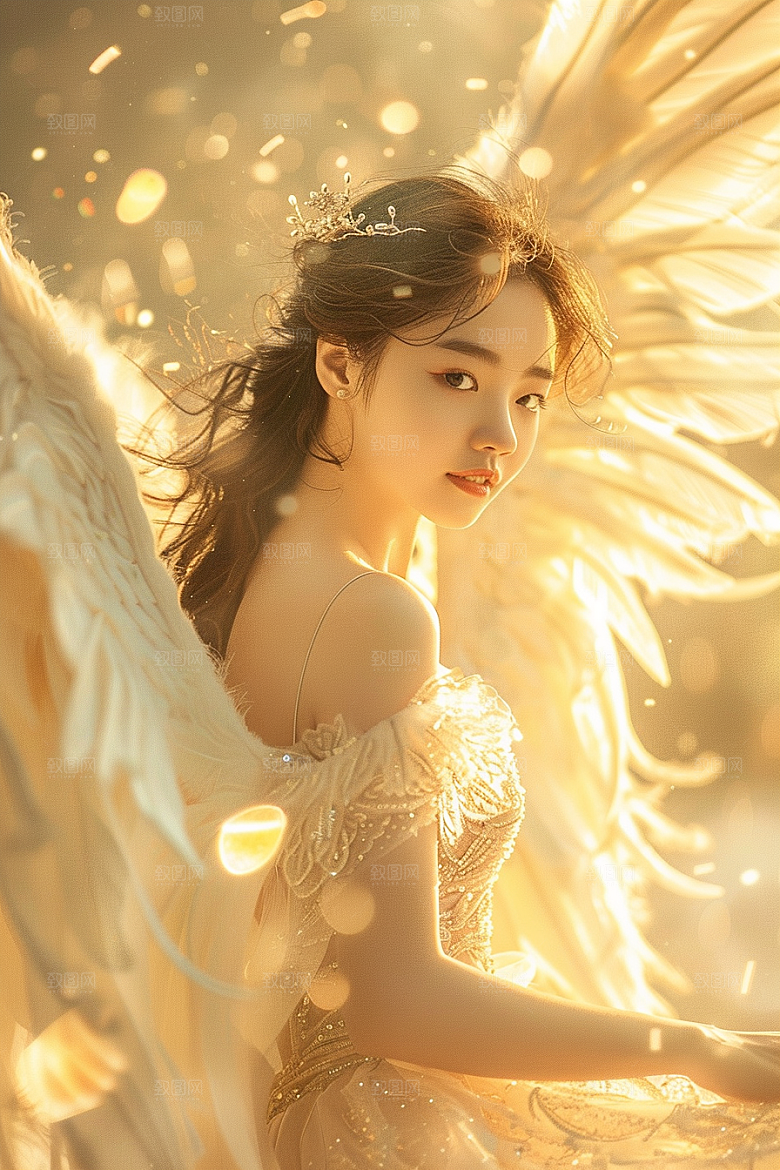 天使女神人物写真摄影图