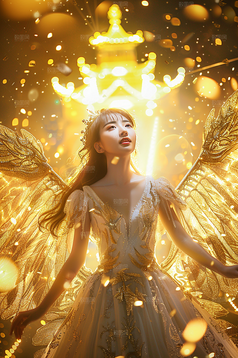 天使女神肖像美女摄影图