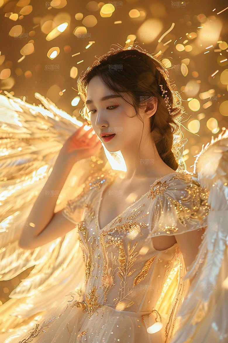 天使女神肖像梦幻摄影图