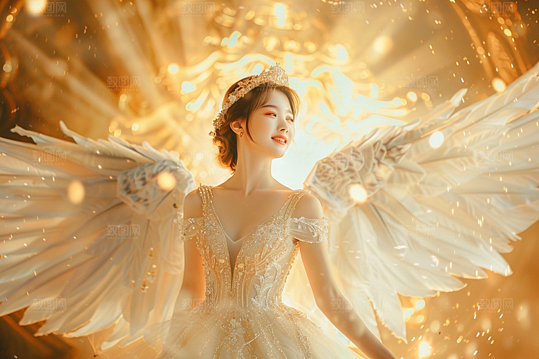 天使女神肖像纯洁摄影图