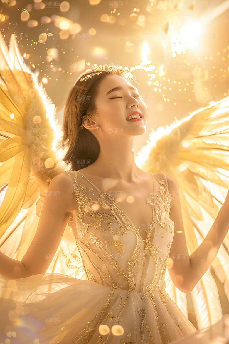 天使女神人物白色摄影图