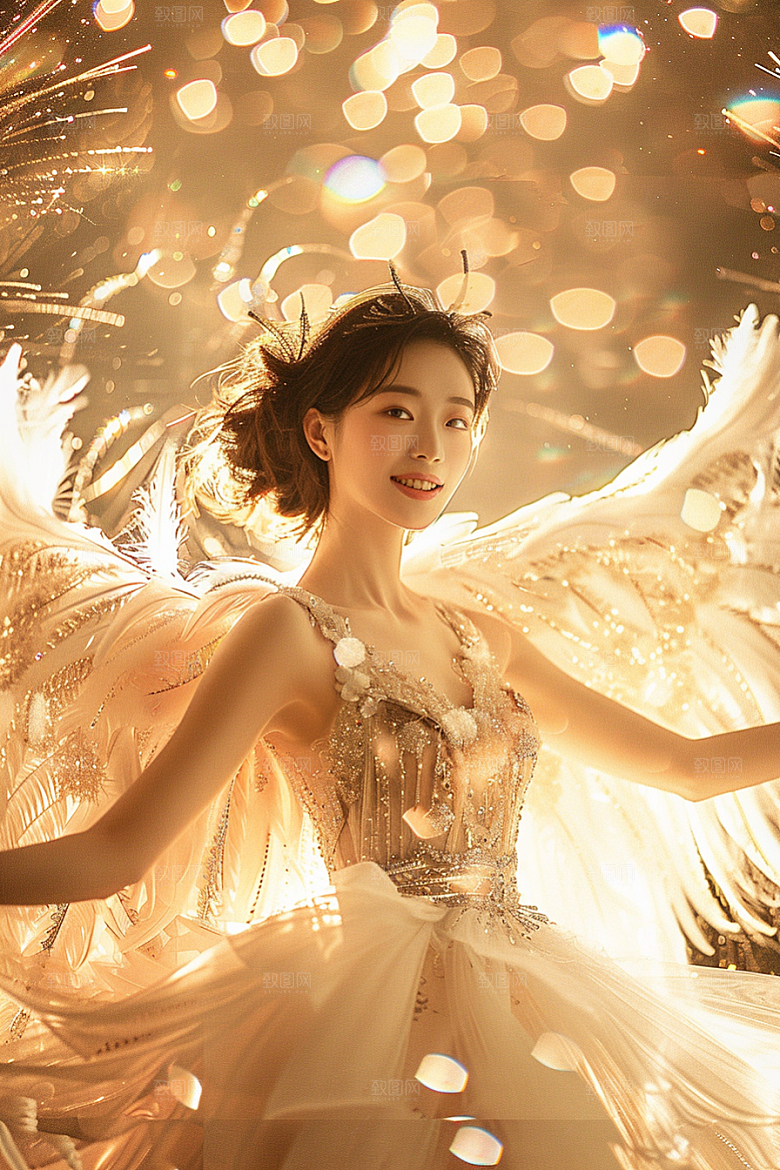 天使女神清新肖像摄影图