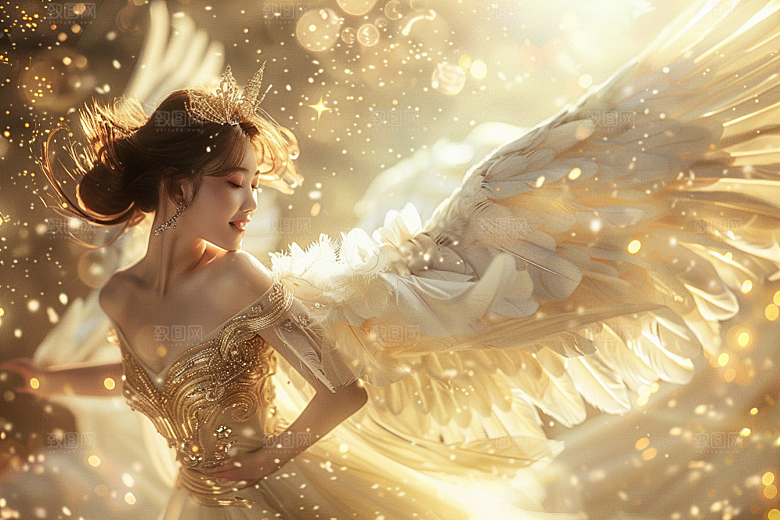 天使女神美女纯洁摄影图