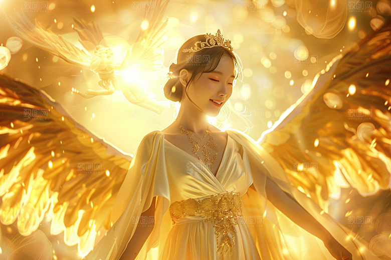 天使女神纯洁白色摄影图