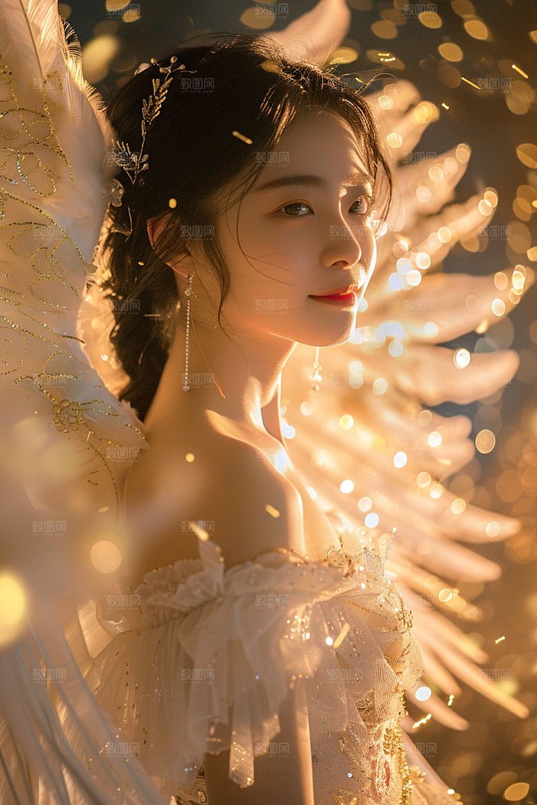 天使女神人物清新摄影图