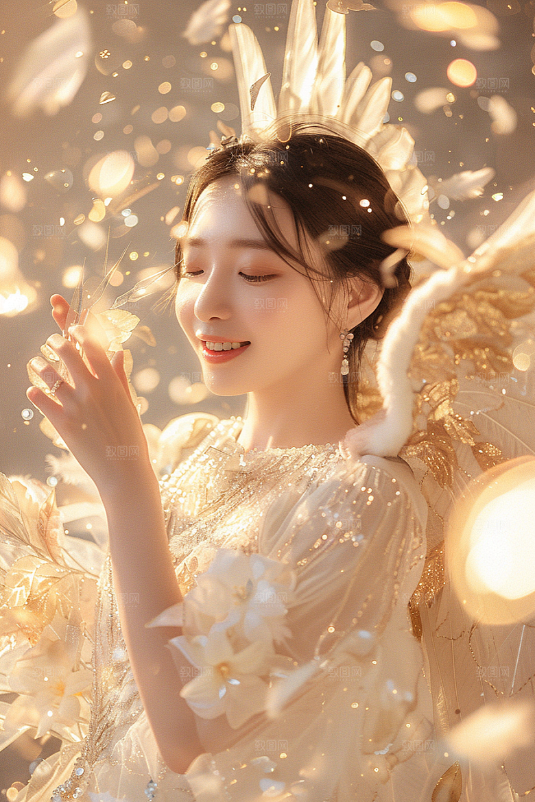 天使女神肖像人物摄影图