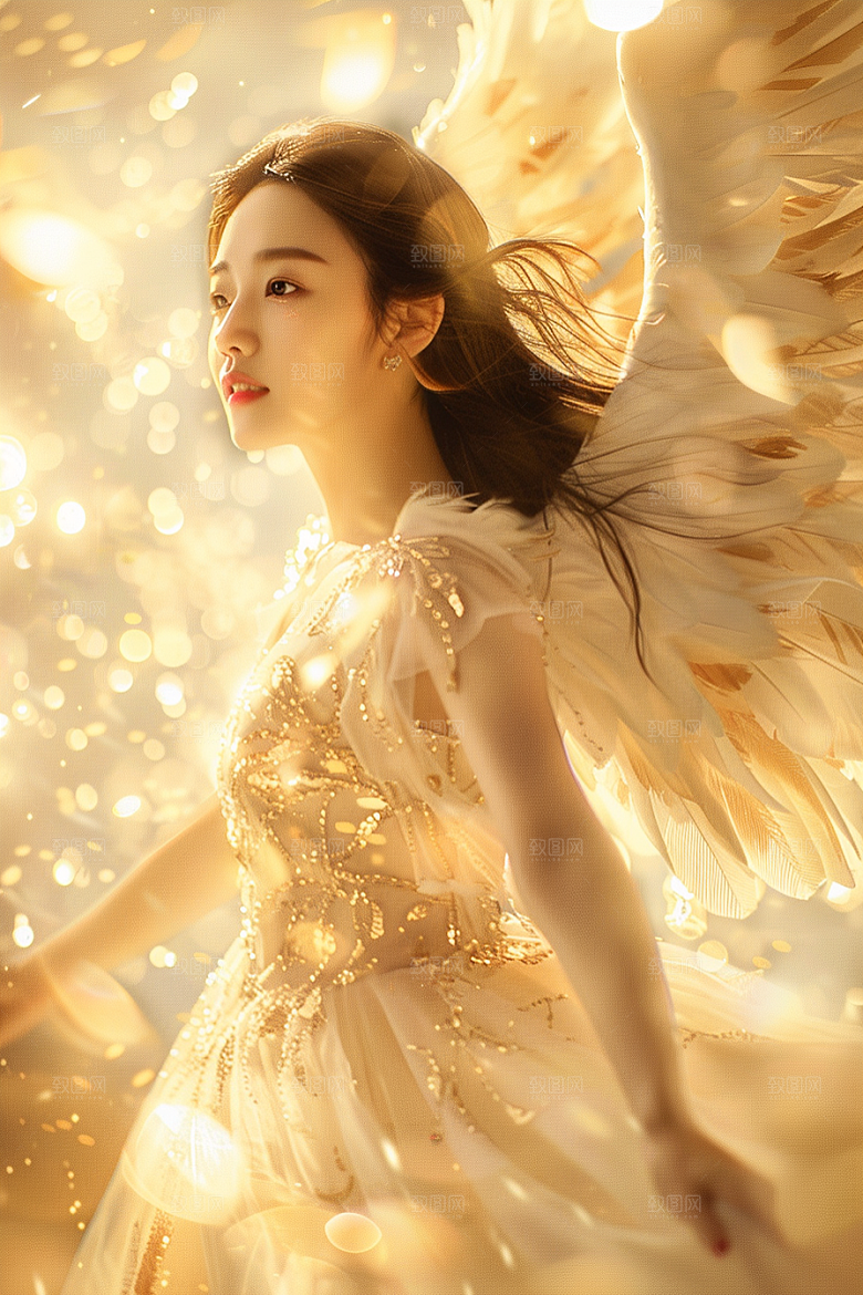 天使女神白色高清摄影图