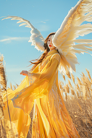 天使女神白色高清摄影图