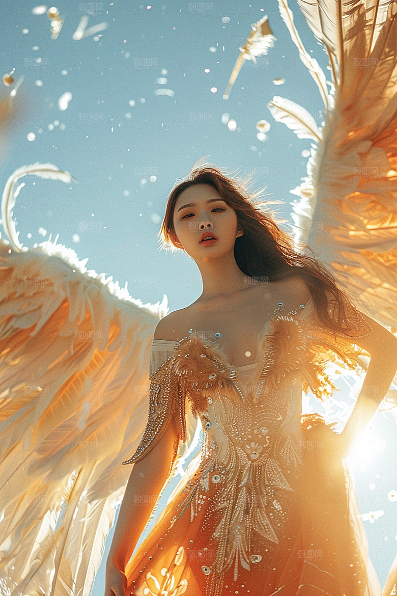 天使女神美女肖像摄影图