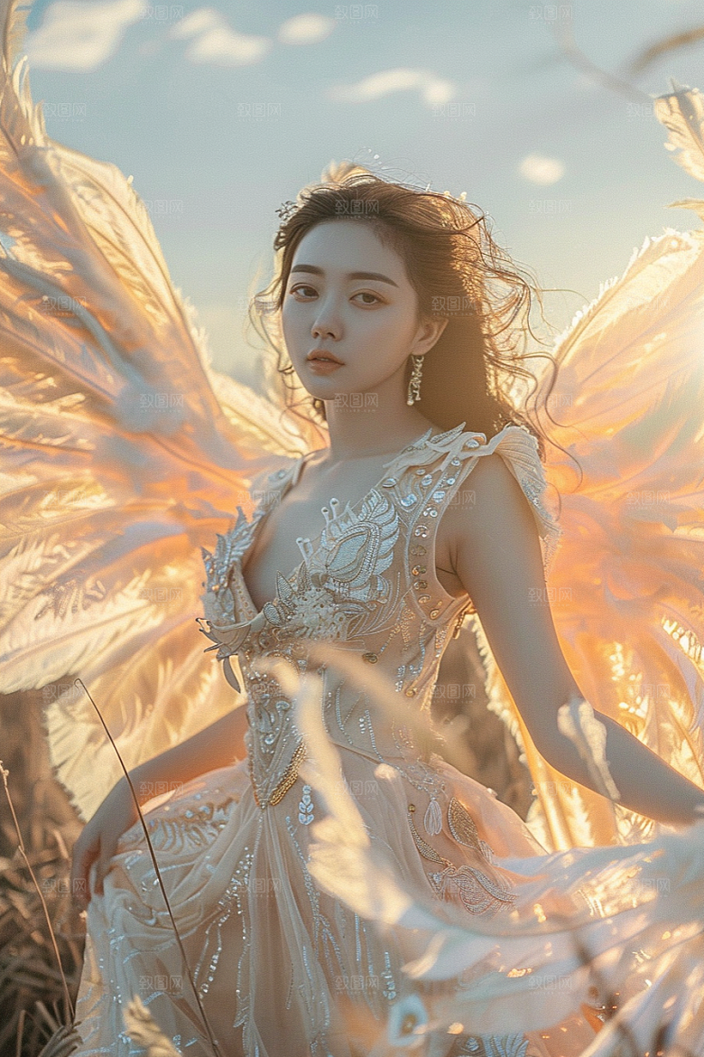 天使女神肖像梦幻摄影图