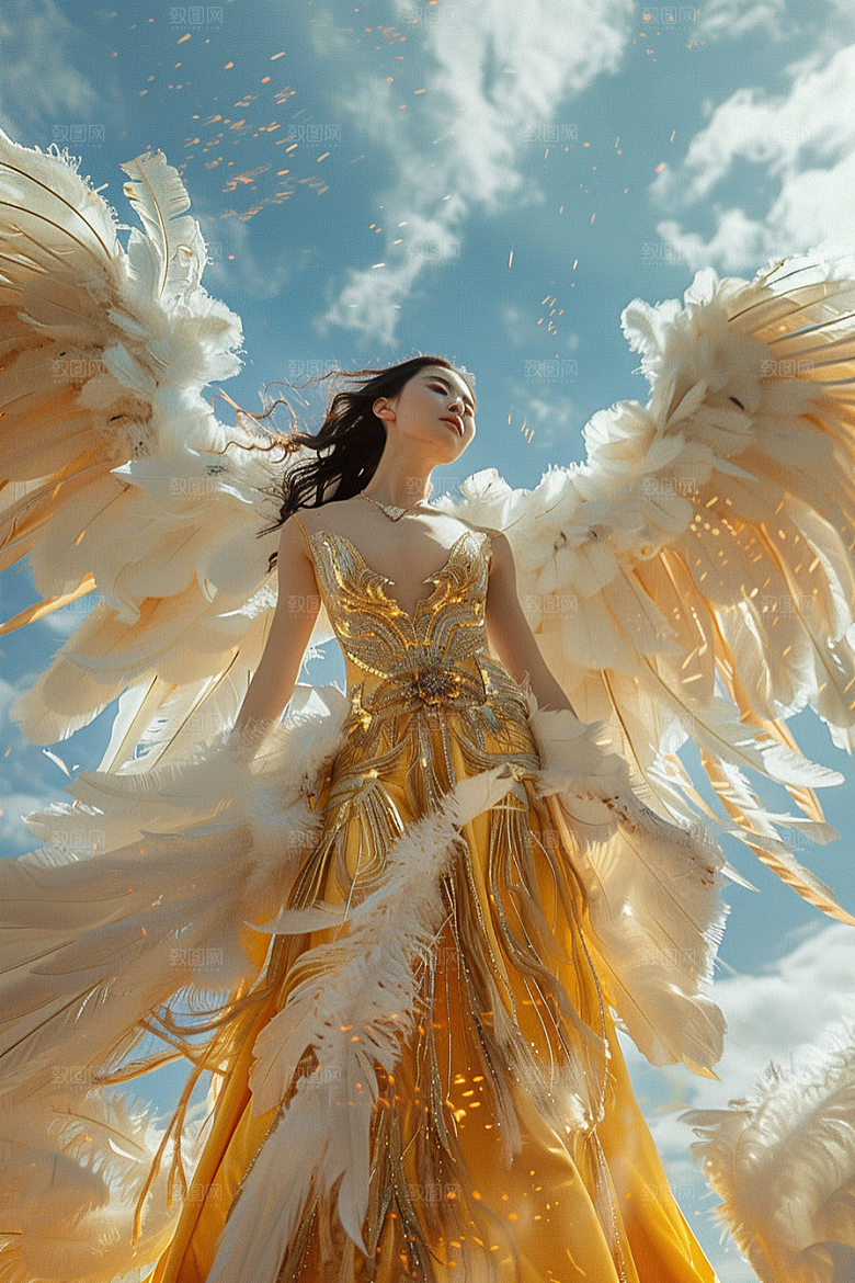 天使女神人物写真摄影图