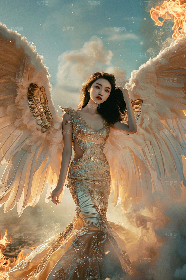 天使女神清新梦幻摄影图