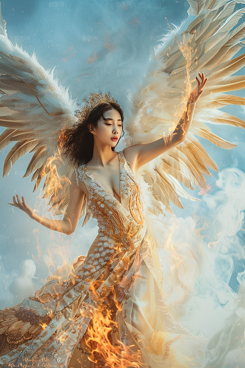 天使女神人物美女摄影图