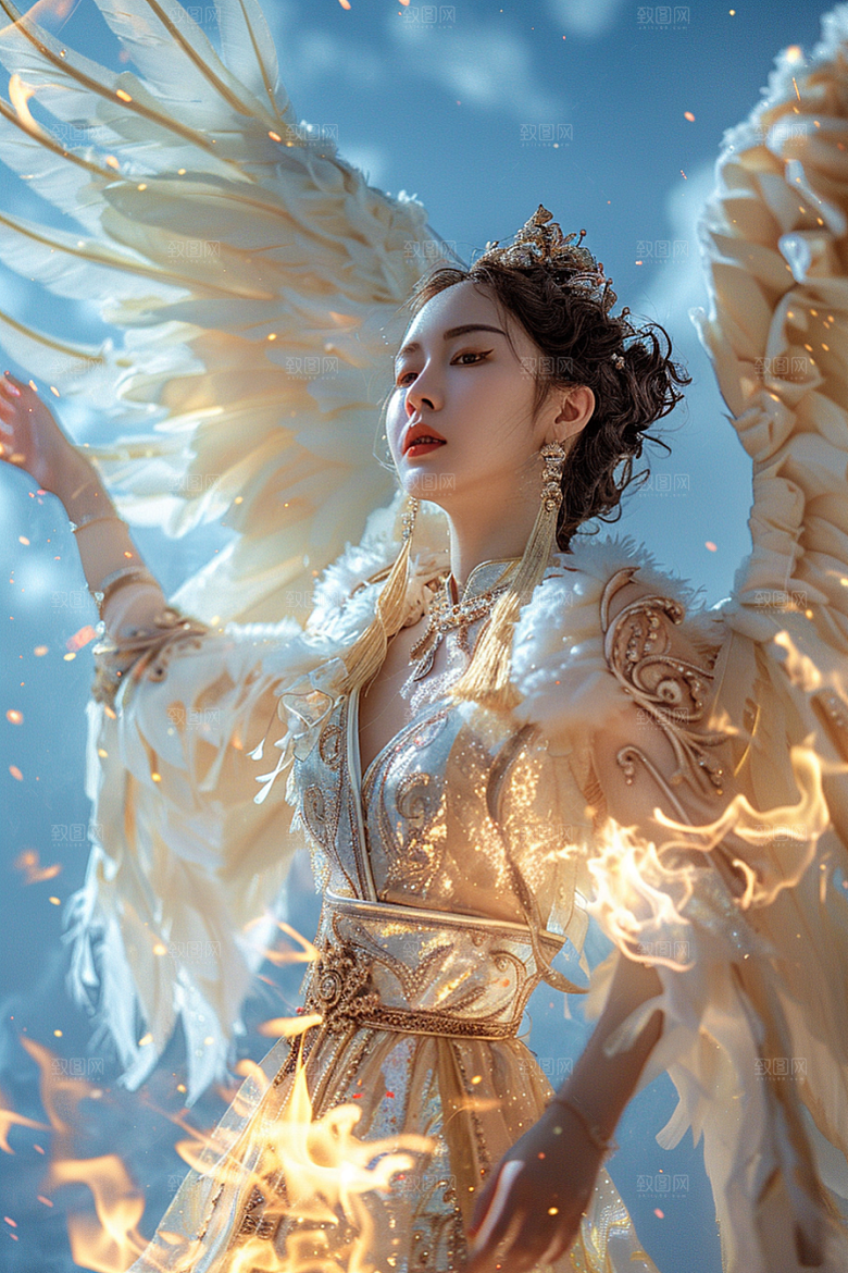 天使女神纯洁清新摄影图